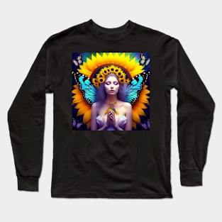 Sunflower Butterfly Angel Long Sleeve T-Shirt